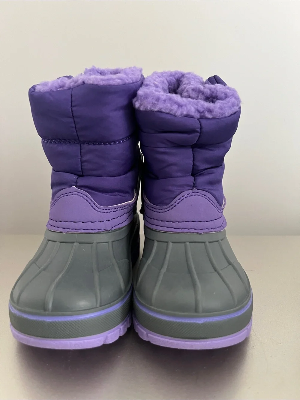 Lands' End Purple and Gray Kids Winter Boots